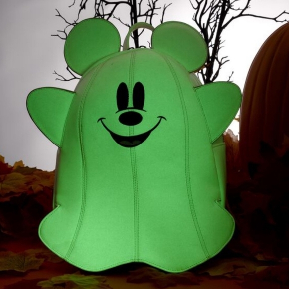 NEW Loungefly Exclusive Mickey Mouse Ghost Phantom Backpack Halloween Disney - Picture 3 of 6